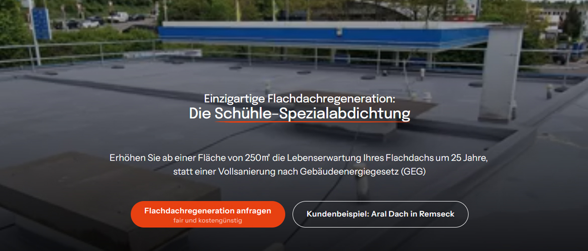 Unsere Landingpage "Flachdachregeneration"